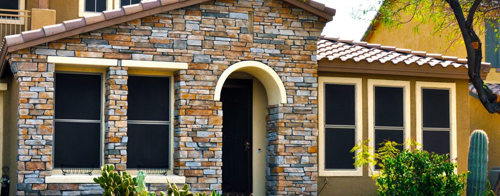 a house with a door and windows